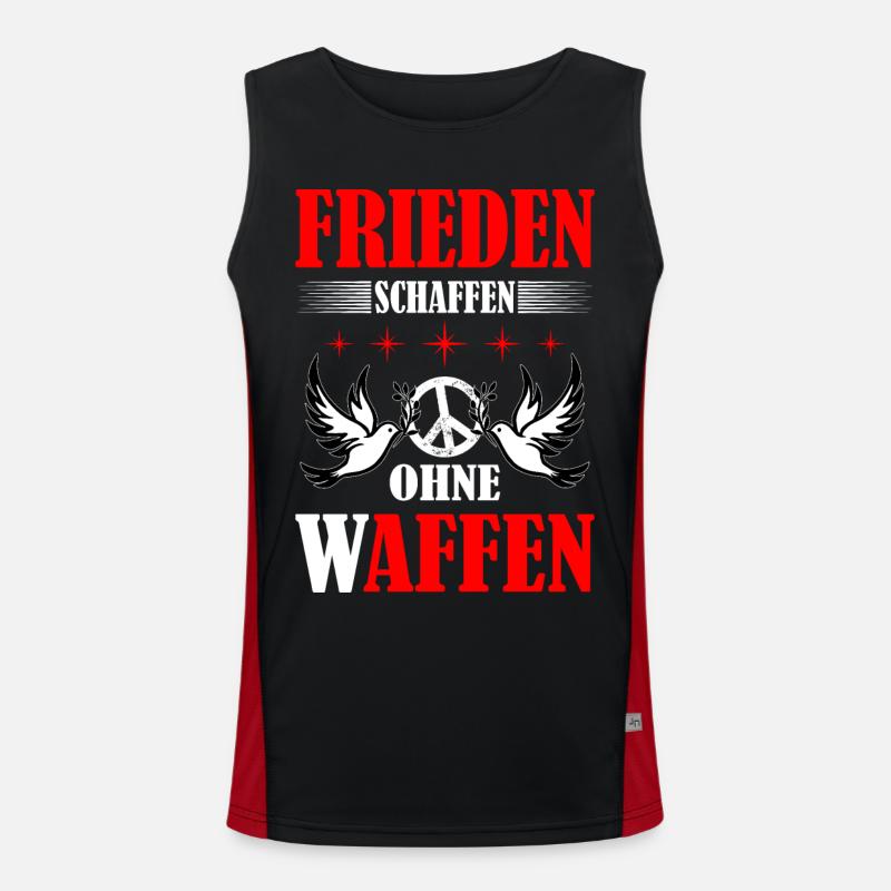 Frieden schaffen Funktionelles Kontrast-Tank Top für Männer 