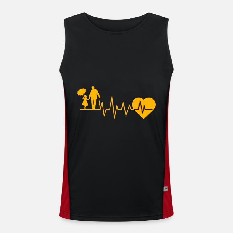 Herzschlag Vater Tochter Funktionelles Kontrast-Tank Top für Männer 