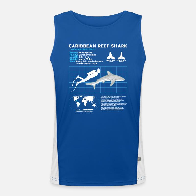 Caribbean Reef Shark Datasheet Men's Functional Contrast Tank Top 