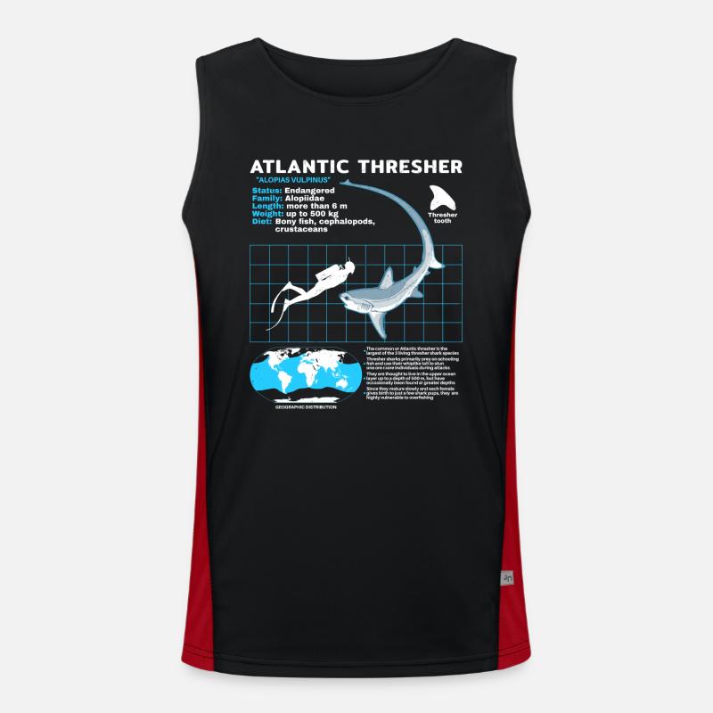 Thresher Shark Datasheet - Men's Functional Contrast Tank Top  - black/red