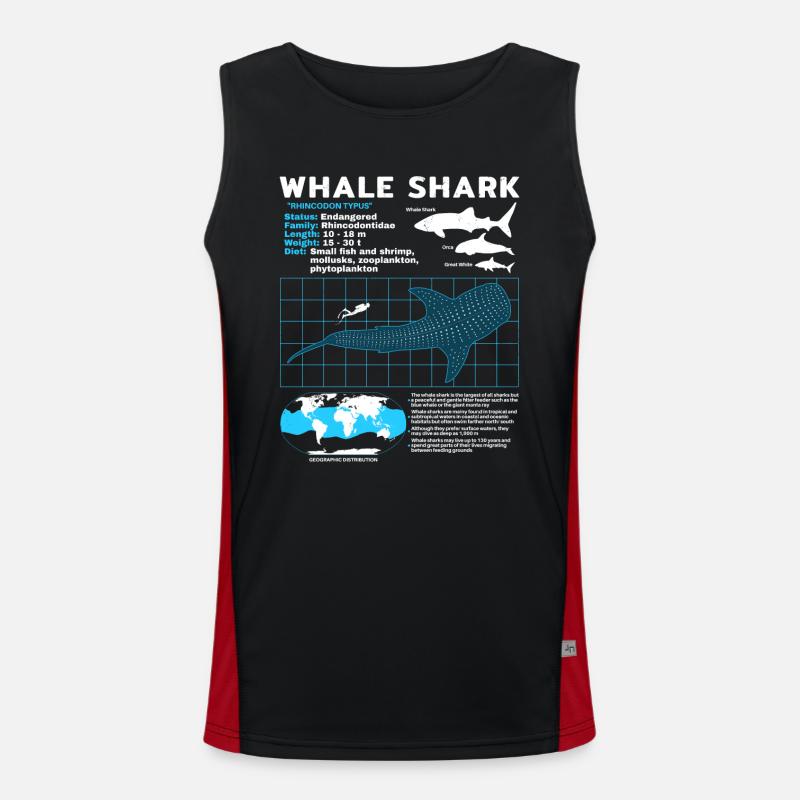 Whale Shark Datasheet - Men's Functional Contrast Tank Top  - black/red