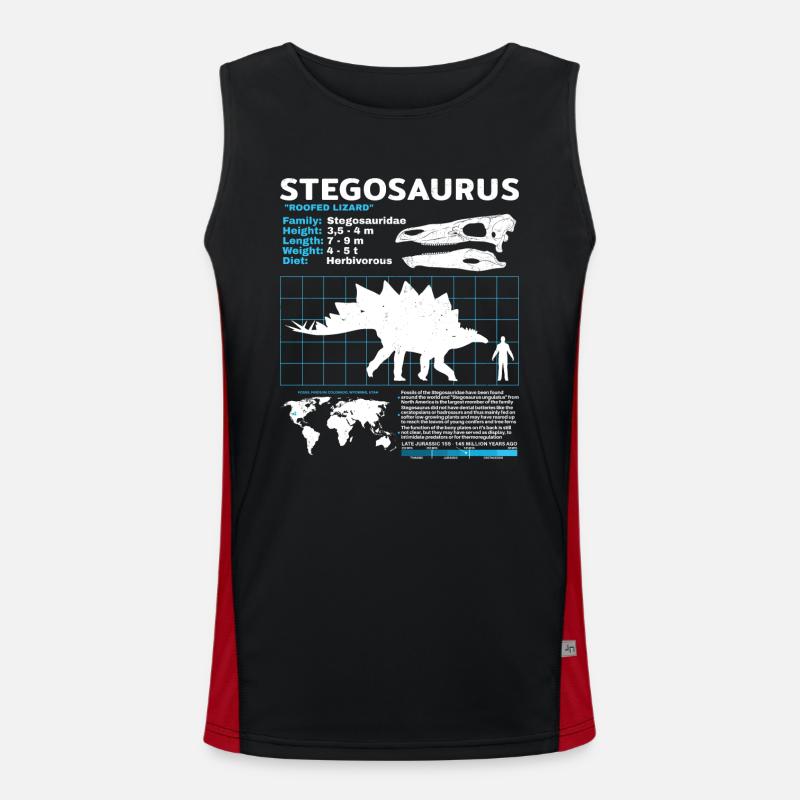 Stegosaurus Datasheet - Men's Functional Contrast Tank Top  - black/red