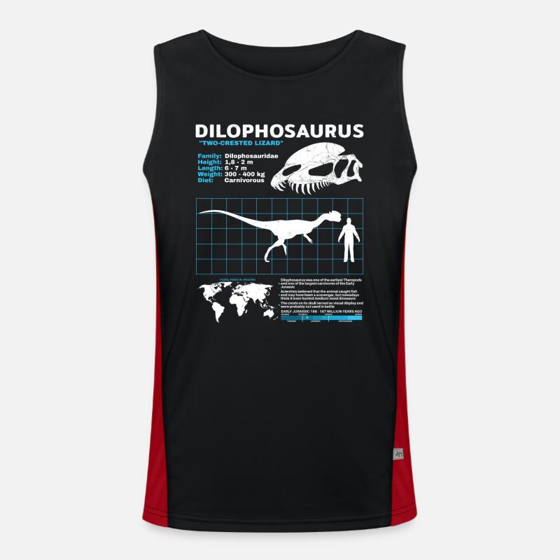 Dilophosaurus Datasheet - Men's Functional Contrast Tank Top  - black/red