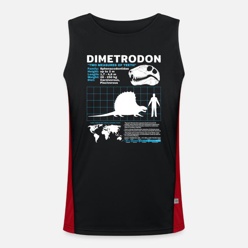 Dimetrodon Data Sheet - Men's Functional Contrast Tank Top  - black/red