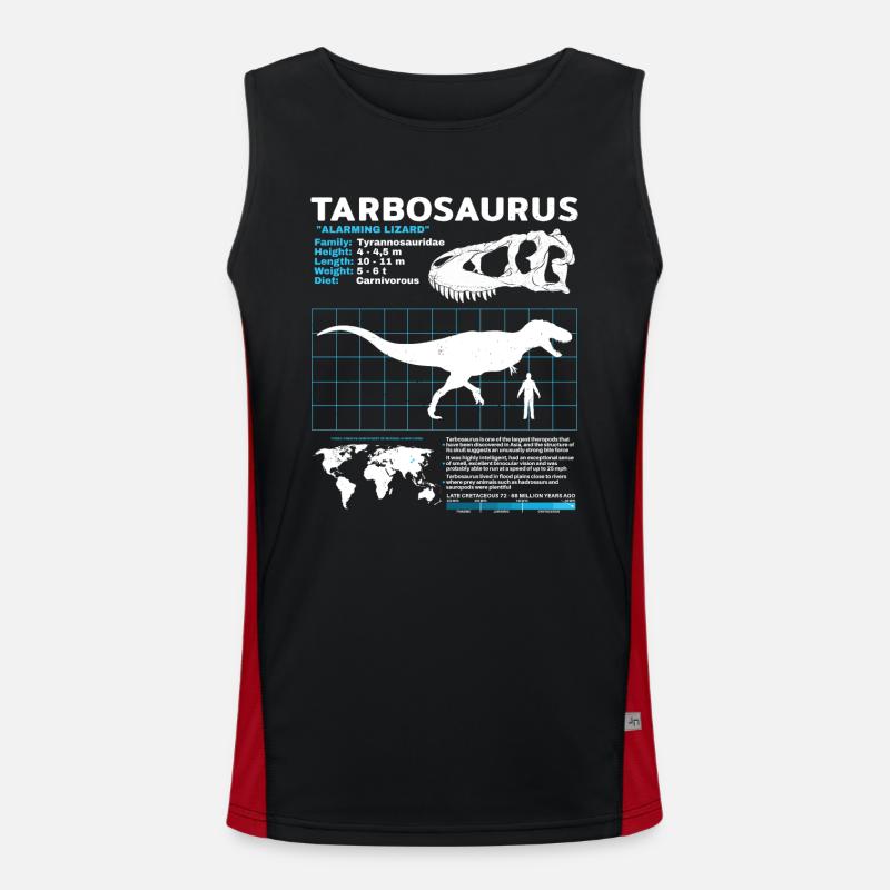 Tarbosaurus fact sheet - Men's Functional Contrast Tank Top  - black/red