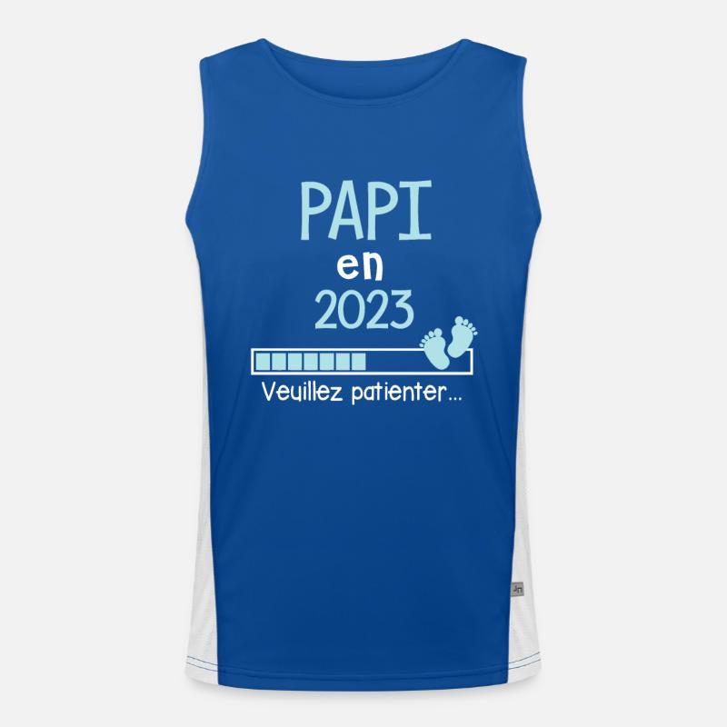 Papi en 2023 Cadeau Futur Papy Débardeur respirant contrasté Homme 