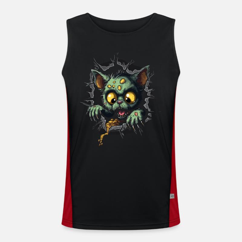 Zombie Halloween Monster Horror Crazy Creature Men's Functional Contrast Tank Top 
