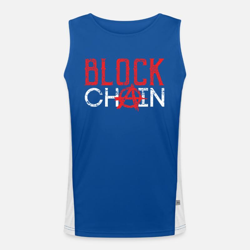 Blockchain Technology Crypto Men's Functional Contrast Tank Top 