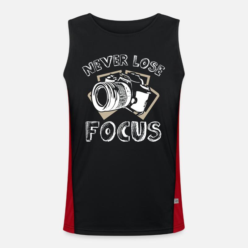 Never Lose Focus Photographer Funktionelles Kontrast-Tank Top für Männer 