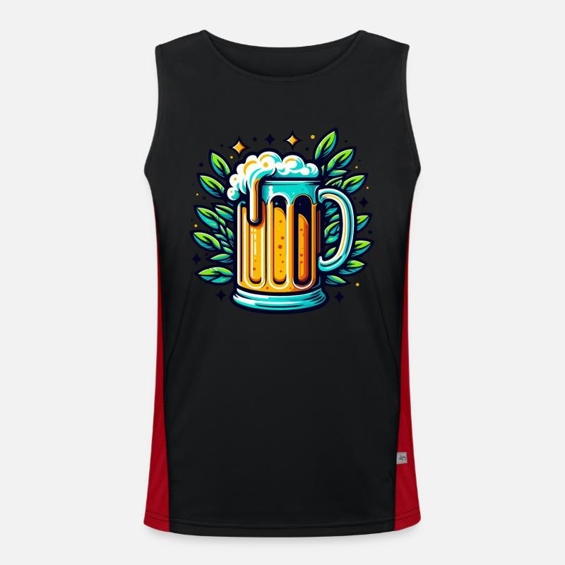 DRAUGHT BEER, DRINK, DRINK, PITCHER, MALT, HOPS Men's Functional Contrast Tank Top 