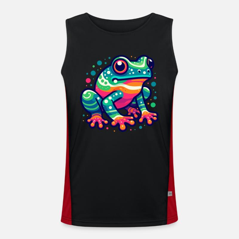 FROG, TOAD, TOAD, AMPHIBIAN, SWAMP, LAKE, RIVER, COLORFUL Men's Functional Contrast Tank Top 