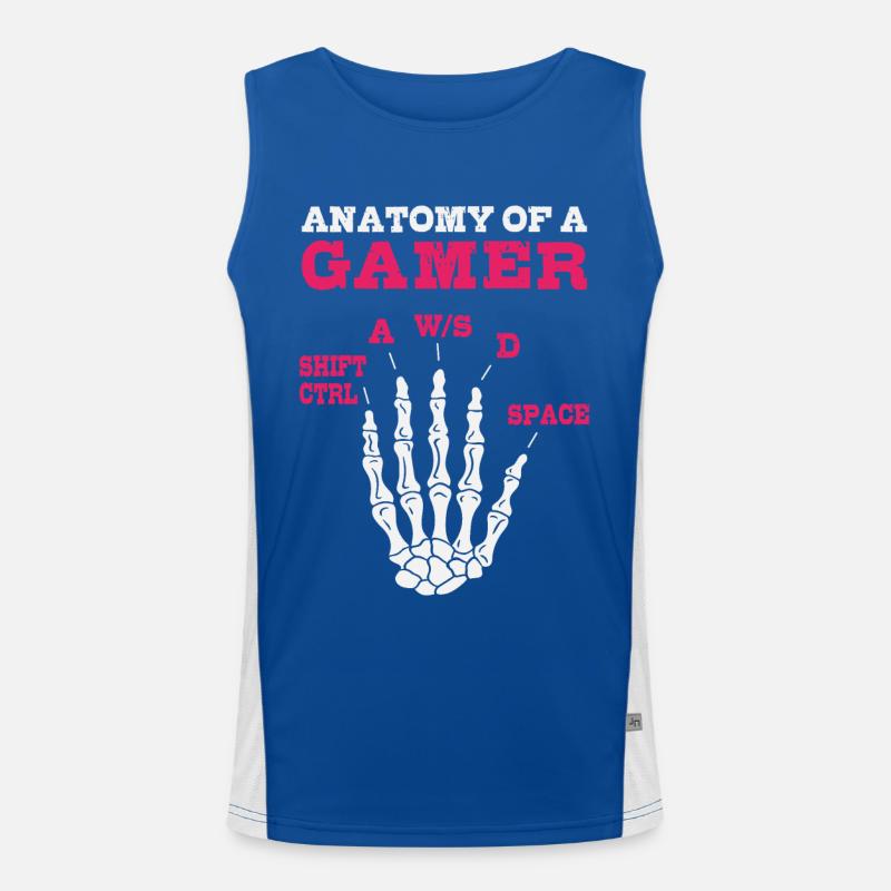 Anatomie eines Gamers Funktionelles Kontrast-Tank Top für Männer 