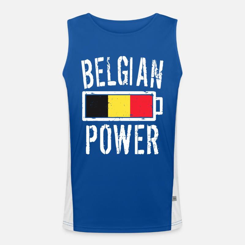 Belgium Belgian Power Graphic Men's Functional Contrast Tank Top 