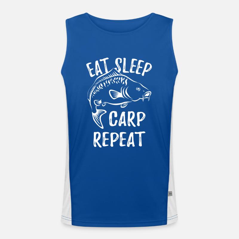 Manger Sleep Carp Répéter - Dicton de carpe de pêcheur Débardeur respirant contrasté Homme 