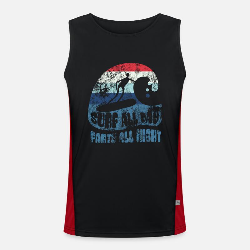 Surf all day - party all night Men's Functional Contrast Tank Top 