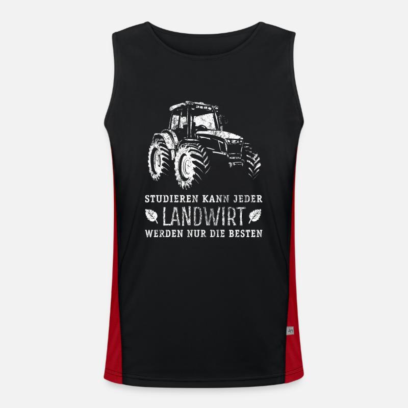 Studieren kann jeder - Landwirt - Traktor Funktionelles Kontrast-Tank Top für Männer 