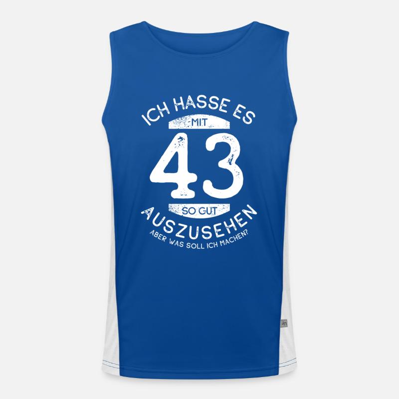 Ich hasse es mit 43 so gut auszusehen - Spruch Funktionelles Kontrast-Tank Top für Männer 