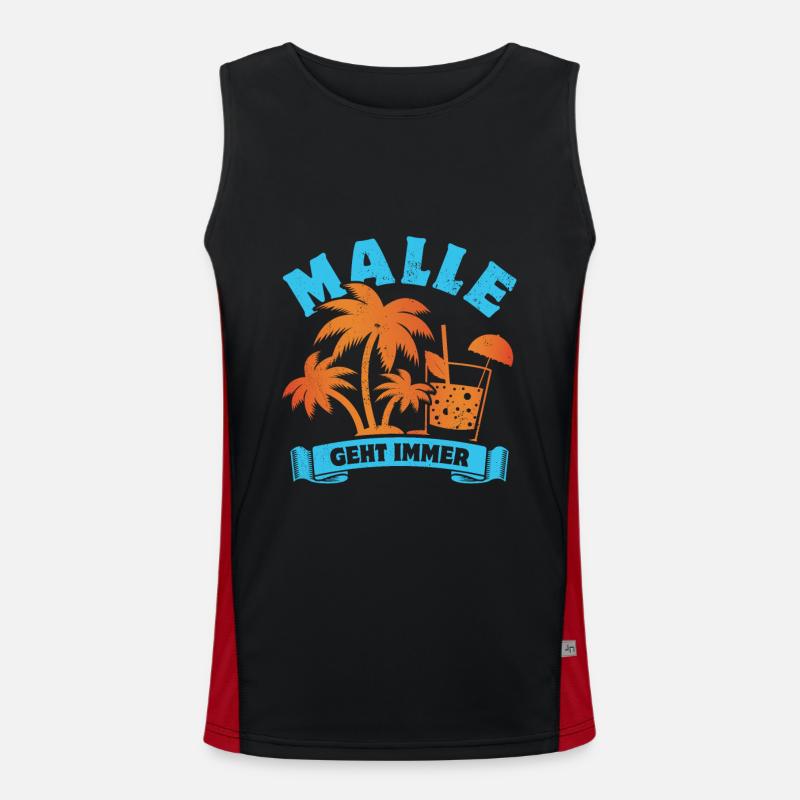 Malle geht immer - Mallorca Fan - Spruch Funktionelles Kontrast-Tank Top für Männer 