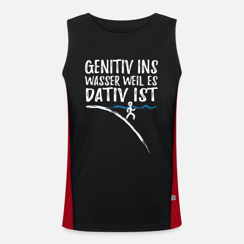 Genitiv ins Wasser weil es Dativ ist - Spruch Funktionelles Kontrast-Tank Top für Männer 