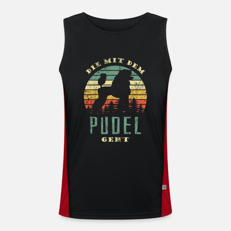 Die mit dem Pudel geht - Gassi gehen Funktionelles Kontrast-Tank Top für Männer 