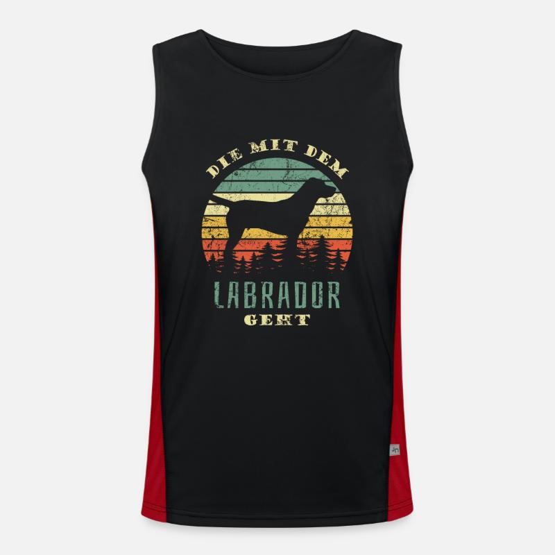 Die mit dem Labrador geht - Gassi gehen Funktionelles Kontrast-Tank Top für Männer 