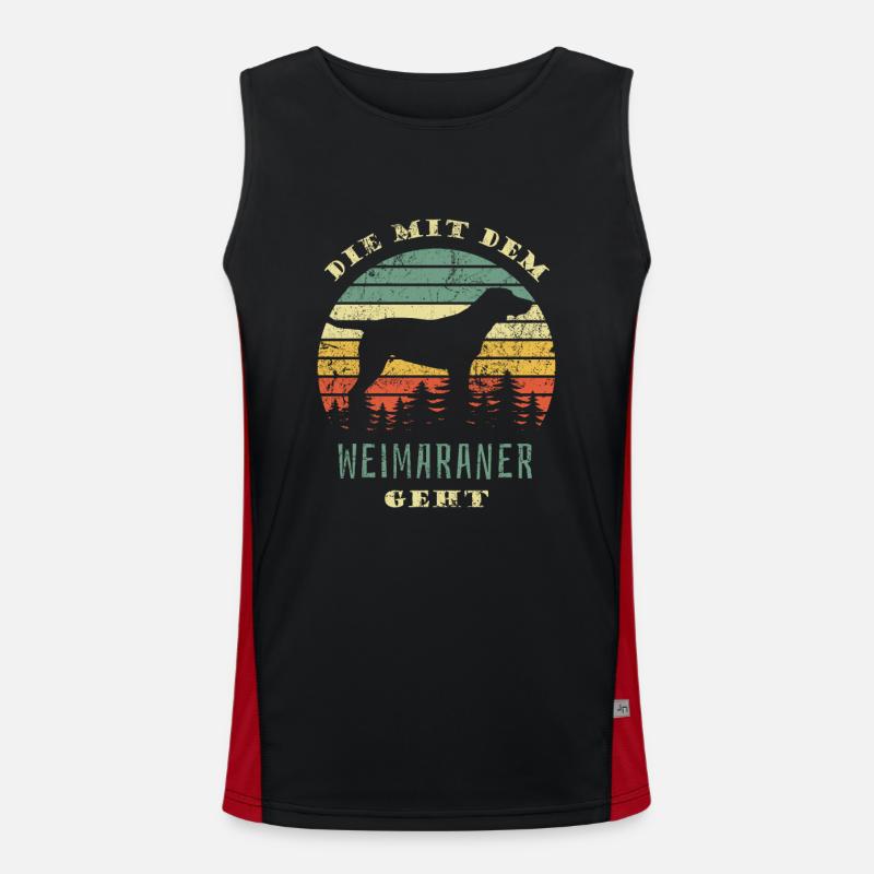 Die mit dem Weimaraner geht - Gassi gehen Funktionelles Kontrast-Tank Top für Männer 