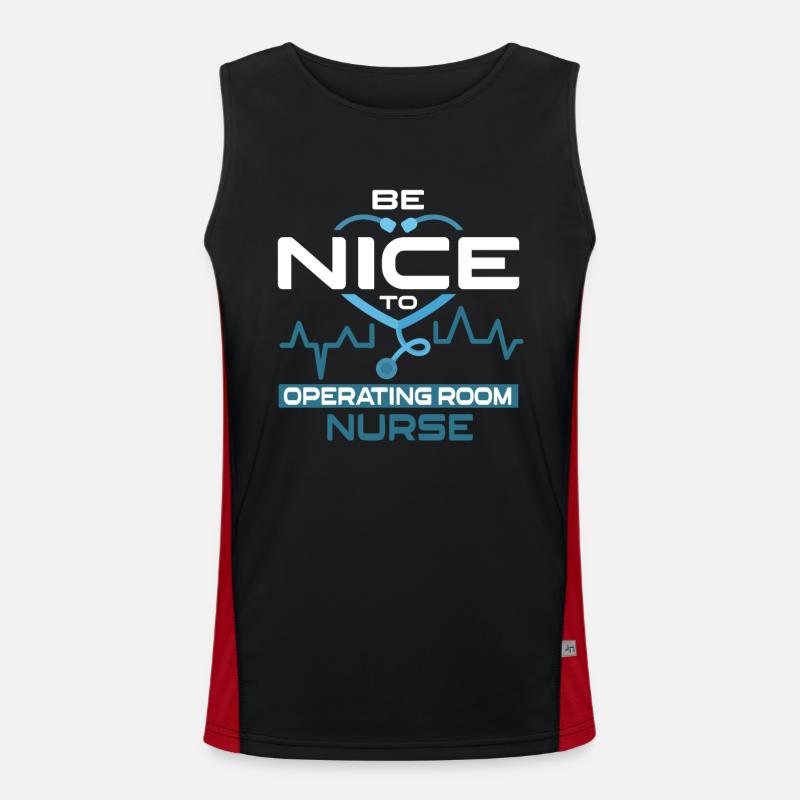 Be Nice To Operating Room Nurse Krankenschwester Funktionelles Kontrast-Tank Top für Männer 
