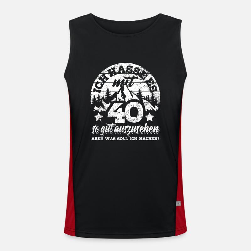 Ich hasse es mit 40 so gut auszusehen - Spruch Funktionelles Kontrast-Tank Top für Männer 