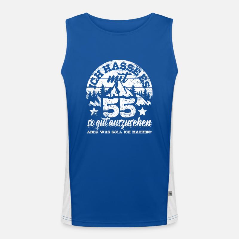 Ich hasse es mit 55 so gut auszusehen - Spruch Funktionelles Kontrast-Tank Top für Männer 