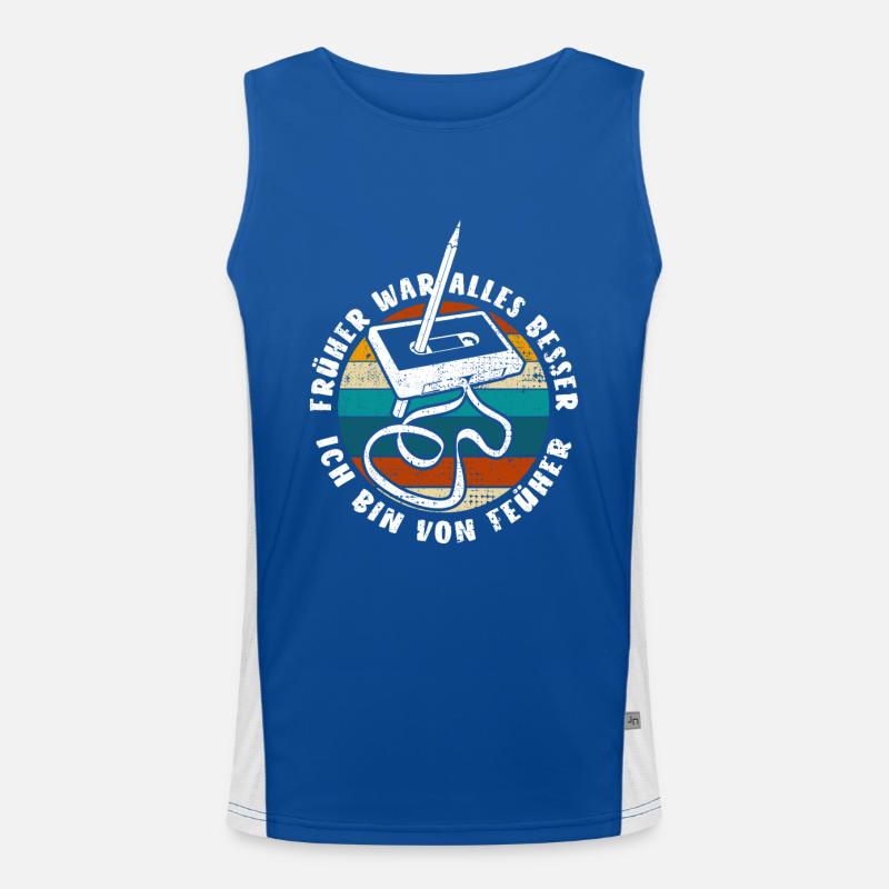 Kassette - Früher war alles besser - Retro Funktionelles Kontrast-Tank Top für Männer 