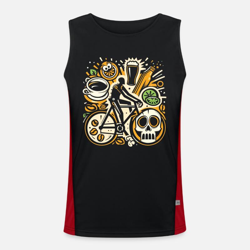 Radfahren, Bier & Kaffee - Perfekte Geschenkidee Funktionelles Kontrast-Tank Top für Männer 