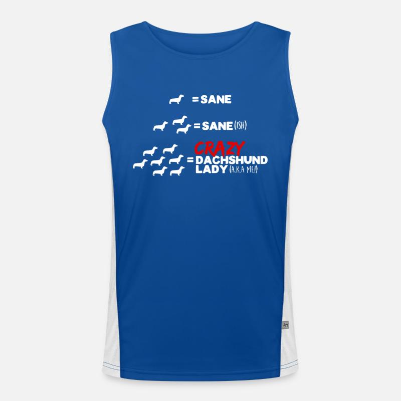 Crazy Dachshund Lady Men's Functional Contrast Tank Top 
