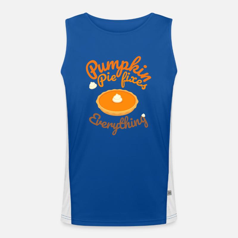 Pumpkin Pie Fixes Everything - Pumpkin Halloween Men's Functional Contrast Tank Top 