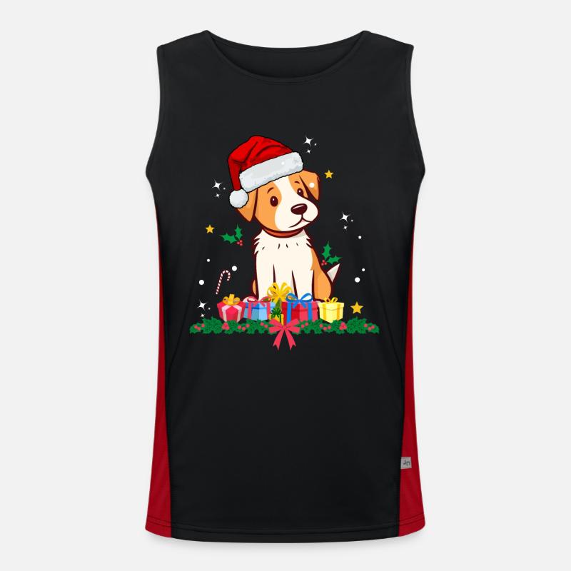 Hunde-Weihnachten Funktionelles Kontrast-Tank Top für Männer 