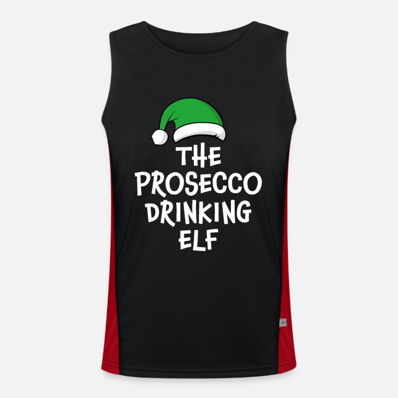 The Prosecco Drinking Elf Men's Functional Contrast Tank Top 