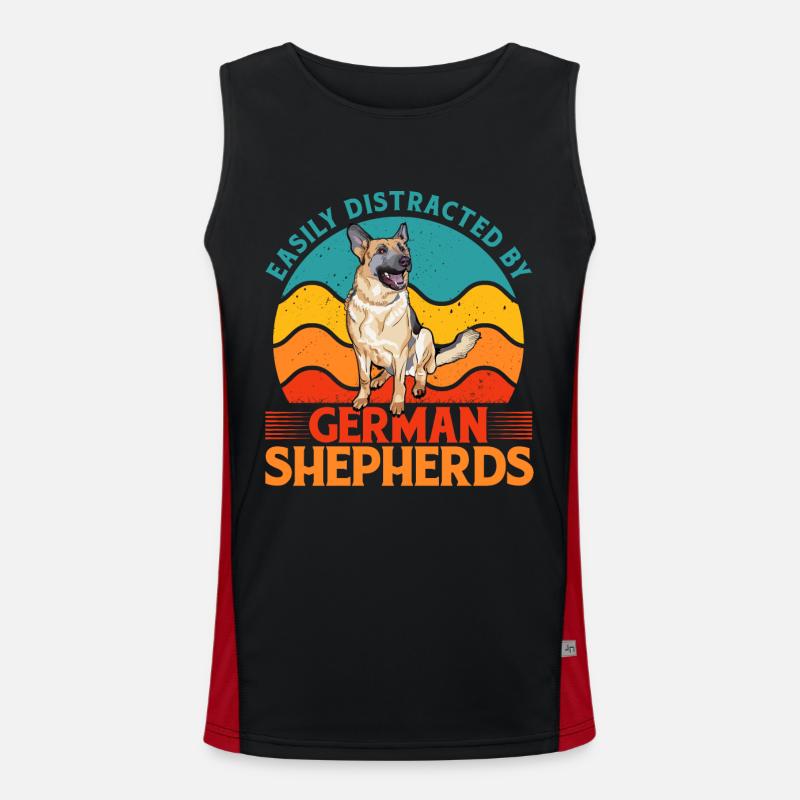 Leicht ablenkbar durch Deutsche Schäferhunde Funktionelles Kontrast-Tank Top für Männer 