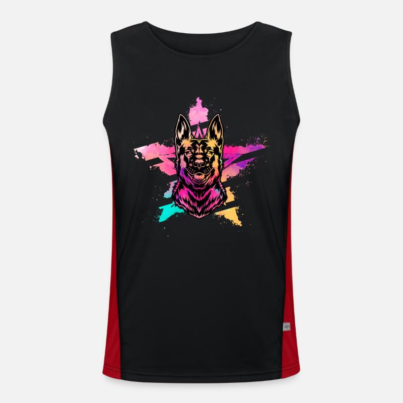German Shepherd Men's Functional Contrast Tank Top 