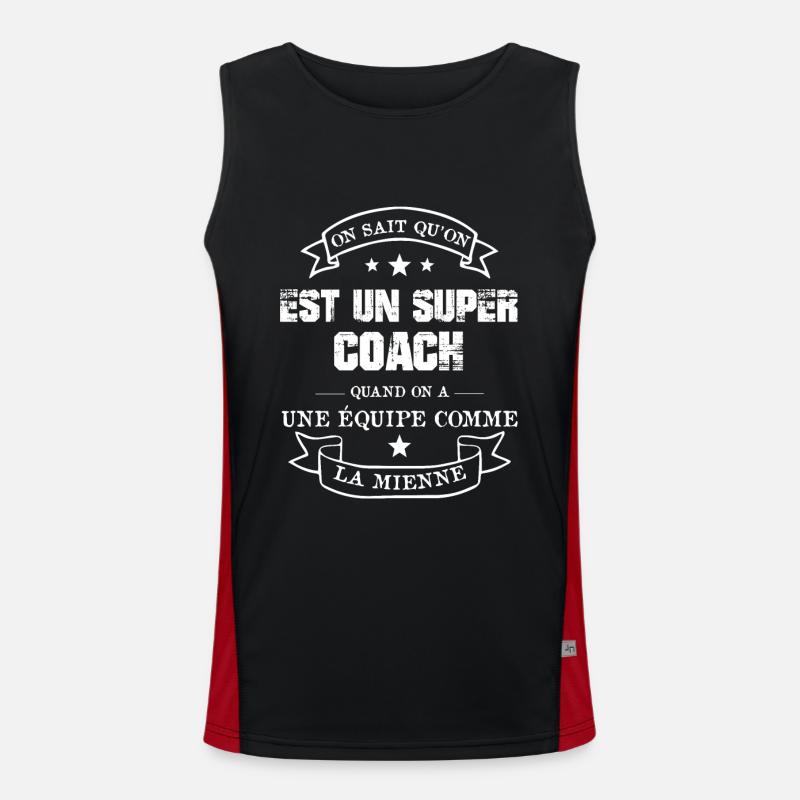 SUPER COACH D'UNE ÉQUIPE FORMIDABLE Débardeur respirant contrasté Homme 