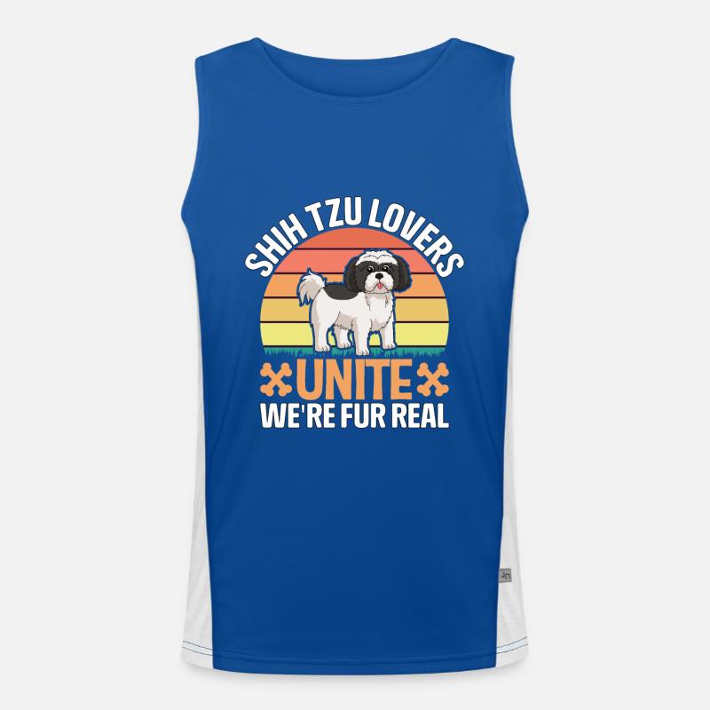 Shih Tzu Lovers Unite we're for real Men's Functional Contrast Tank Top 