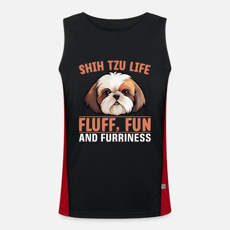 Shih Tzu Life Fluff Fun et fourrure Débardeur respirant contrasté Homme 