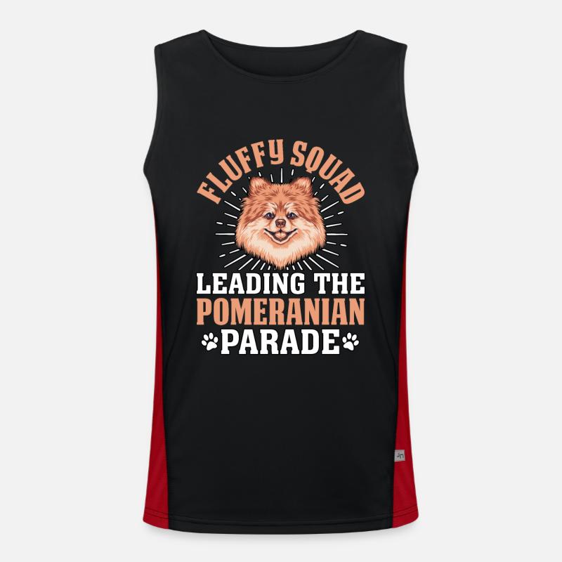 Fluffy Squad leading the Pomeranian Parade Funktionelles Kontrast-Tank Top für Männer 