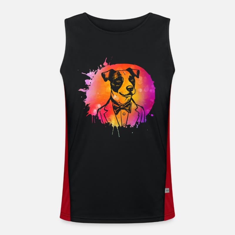 Jack Russell Terrier Funktionelles Kontrast-Tank Top für Männer 