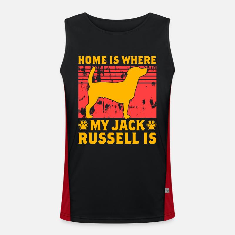Home is where my Jack Russell is Funktionelles Kontrast-Tank Top für Männer 