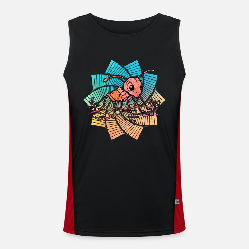 Ameise Retro Funktionelles Kontrast-Tank Top für Männer 