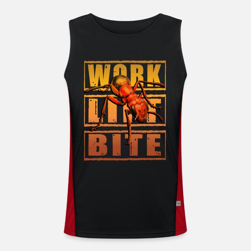 Work Lift Bite Ameise Funktionelles Kontrast-Tank Top für Männer 