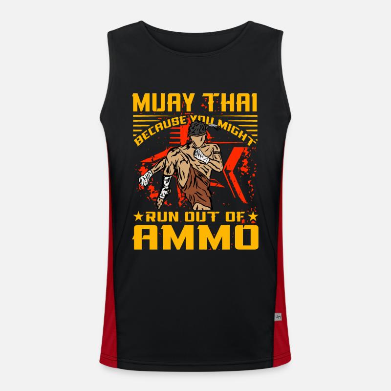 Muay Thai parce que vous pourriez manquer de munitions Débardeur respirant contrasté Homme 