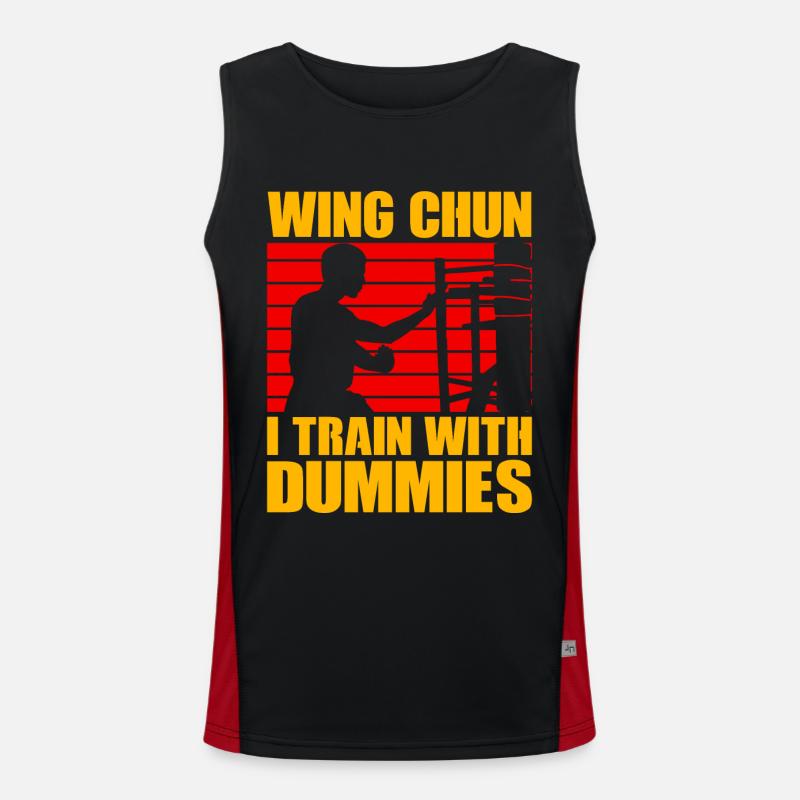 Wing Chun I train with Dummies Men's Functional Contrast Tank Top 