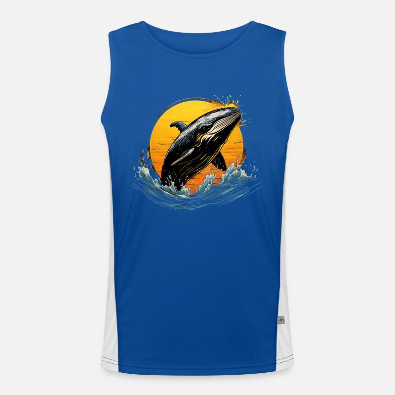 Blauwal Funktionelles Kontrast-Tank Top für Männer 