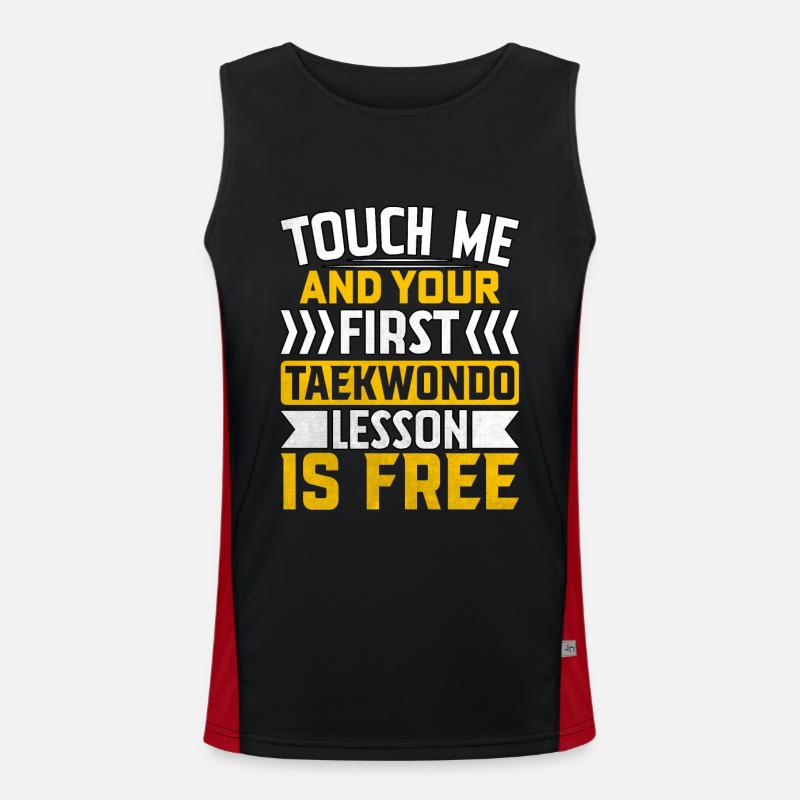 Touch me and your first Taekwondo Lesson is free Men's Functional Contrast Tank Top 