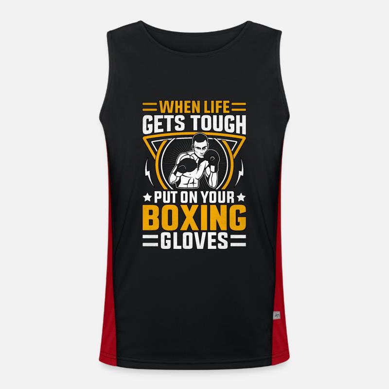 Wenn das Leben hart wird, ziehen Sie Ihre Boxhandschuhe an Funktionelles Kontrast-Tank Top für Männer 
